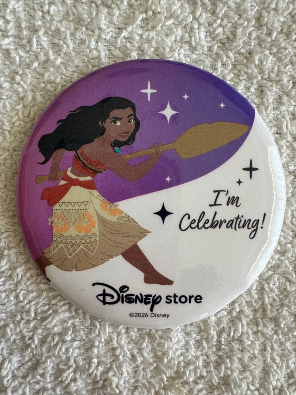 Disney Moana 'I'm Celebrating!' Party Button Pin